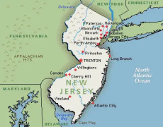 a map of the state of new jersey